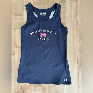 Syracuse University Orange Under Armour Ribbed Tank Women Medium Navy Fitted